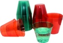 80 PCS Christmas Clear Plastic Cups 9 Oz, Red and Green Disposable Cups, Ice Cream Cups,Drinking Tumblers, Disposable Wine Glasses for Holiday Parties, Ice cream cupsXmas, New Year, Wedding