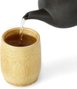 LIZEALUCKY Handmade Bamboo Japanese Tea Cups Beer Mug Sake Table Cup Bamboo Round Coffee Tea Water Cups Ceremony Small Gift (Large)
