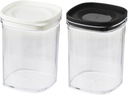 2Pcs Food Storage Jars Airtight Plastic Container with Lids for Dry Foods for Sugar Tea Cookies Cereals Spices Space Saving Kitchen Organization