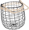 VANZACK Retro Wire Fruit Basket with Handle Hanging Kitchen Countertop Storage for Vegetables Potatoes and Onions Decorative Iron Design for