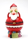 Cosmos Gifts 60910 Fine Ceramic Hand Painted No Peeking Santa Claus with Presents Design Cookie Jar, 11-1/8" H