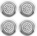 Bathtub Drain Strainer Metal Hair Catcher for Bathroom Sink - Pack of 4 - Kitchen Stainless Steel Food Stopper for Tub Universal Mesh Basket for Bath