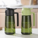 2-in-1 Oil Sprayer and Dispenser for Cooking- 2 x 16 oz Pack, Olive Green Glass to Preserve Fresh Oil, Suitable for Air Fryer, Roasting, Grilling, Barbecue, and Salad. (Black, Green)