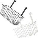 Zerodeko 2Pcs Hanging Wire Storage Basket Versatile Plant Pot Holder Sundries Rack Stylish White Black Design for Kitchen Bathroom and Bedroom Organization