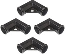 1 3/8" x 1 3/8" Black Chain Link Fence Gate Corner | Black Aluminum Gate Corner | Gate Elbow | Pack of 4