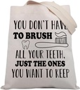 BDPWSS Funny Dentist Tote Bag for Dental Hygienist Dental Assistant Gift New Dentist Gift Dental School Graduation Gift