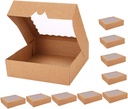 OUNONA 10Pcs Transparent Window Cake Boxes Paper Baking Containers for Cupcakes Muffins and Desserts and Break Resistant Bakery Boxes for Storing and Displaying Treats