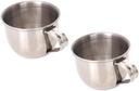 Garneck 3sets Stainless Steel Sake Cups Plum Wine Beverage Mugs with Ergonomic Handle Unbreakable Drinking Cups for Water Milk and Juices 2pcs*3