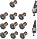 TOGU 10PCS of 220-degree Solid Brass Peep Holes for Door with 16mm Drill Bit, Compatible with Door Thick from 1-3/8" to 2-1/6", Antique Copper Finish