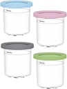 uvbws4PCS ice cream container -16 ounces - colored lid blue, pink, gray, and green - dishwasher washable - compatible with NC299AMZ and NC300s series ice cream machines