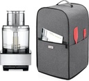 Luxja Food Processor Cover Compatible with Cuisinart and Hamilton Beach 11-14 Cup Processor, Food Processor Dust Cover with Accessories Pockets, Gray