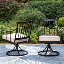 Sophia & William Swivel Patio Chairs Set of 2, Metal Rocker Patio Outdoor Dining Chairs Set with Seat Cushions, Wrought Iron Patio Bistro Furniture Chairs with Armrest for Garden, Yard, 2 Pack
