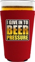 Beer Pressure Pint Glass Coolie Red