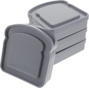 Luxshiny 4pcs Sandwich Containers Leak Bread Storage Boxes Lids Portable Food Storage for Lunch and Kitchen Use
