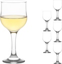 LAV Small Premium Wine Glasses Set of 6 - Clear White Wine Glasses 8 Oz - Tulip Shape Short Stem Wine Glass Set for Dinner Tables and Gifts