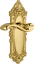 Grandeur GVCPRT_PRV_234 Grande Victorian Solid Brass Rose Right Handed Privacy Door Lever Set with Portofino Lever and 2-3/4" Backset - Lifetime Brass