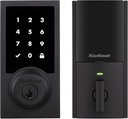 Kwikset HomeConnect 918 Contemporary Z-Wave Long Range Enabled Touch Screen Lock Works with Ring Alarm, Samsung SmartThings Hub Required, Sold Separately in Matte Black