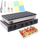 110V Mini Dutch Pancake Baker, 50PCS 1700W Commercial Electric Nonstick Waffle Maker Machine, 1.77 Inches Mini Pancake Maker with 2 Thermostats & 2 Timers Separate Control