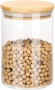 uxcell Glass Food Storage Jars 16.9oz Glass Canisters with Bamboo Airtight Wooden Lids Food Storage Container for Coffee Tea Sugar Candy Cookie Rice Flour Pasta Nuts Clear