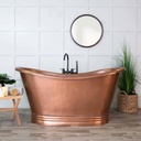 Vintage Tub & Bath Duncan 66 Inch Copper Freestanding Double Slipper Bathtub - Medium Copper