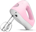 Egg Beater,Handheld Cream Baking Whisks Heavy Duty Stainless Steel Beaters Electric Hand Mixers for Kitchen 5-Speed Settings-Pink fine