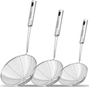 Anaeat Stainless Steel Spider Skimmer, Set of 3 Professional Kitchen Pasta Strainer Spoon with Long Handle - Asian Strainer Ladle Wire Skimmer Spoons for Cooking and Frying (4.5"+5.3"+6.1")