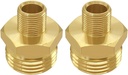 Joywayus 2PCS 3/4 GHT Male to 3/8 Compression Male Thread Adapter Pipe Fitting, Brass Reducer Faucet Connector Water Hose Adapter, Supply Line to Garden Hose Adapter for RV Kitchen Bathroom Plumbing