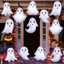 12 Pcs 13.78'' Halloween Inflatable Outdoor Decorations Large Halloween Inflatable Hanging Ornaments PVC Ghost Yard Decorations Blow up Ghosts for Halloween Party Decor, As Shown as Picture