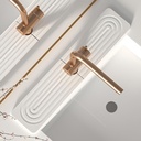 CARMALU Faucet Mat for Kitchen Sink - 24 Inch Long Diatom Mud Water-Absorbing Quick-Drying Sink Protectors for Bathroom Counter Kitchen Sink (White)