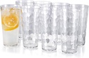 KOXIN-KARLU Mixed Drinkware 26-ounce Plastic Tumbler Acrylic Water Glasses, set of 8 Clear