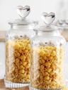 2pcs Glass Candy Jars 45 oz with Airtight Lid, 1350ml Decorative Heart Glass Jar Vintage Glass Jars for Food Storage Canister Containers