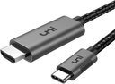 uni USB C to HDMI Cable for Home Office 6ft (4K@60Hz), USB Type C to HDMI Cable, Thunderbolt 4/3 Compatible with iPhone 15 Pro/Max, MacBook Pro/Air 2023, iPad Pro, Surface Book 2, Galaxy S24