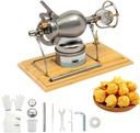 Old-Fashioned Popcorn Machine, Manual Popcorn Machine, high-Pressure Popcorn Machine, 304 Stainless Steel Grains Enlargement Machine Old mini Popcorn Kettle 350ml