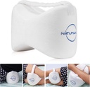 Knee Pillow for Side Sleepers - Sciatica Pain Relief - Back Pain, Leg Pain, Pregnancy, Hip and Joint Pain Memory Foam Leg Pillow + Free Sleep Mask and Ear Plugs - White