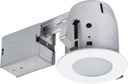 Globe Electric 90663, 4" Flush Round Trim Recessed Lighting Kit Tempered Frosted Glass, White, 3.88" Hole Size, Bulb Not Included