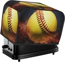 Softball Toaster Cover 2 Slice, Bread Machine Covers Quilted Toaster Dust Cover Universal Size Kitchen Small Appliance Cover With Top Handle