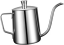 Stainless Steel Coffee Pot with Lid Durable Espresso Kettle for Home Brewing Mini Pour-over Teapot with Long Narrow Spout for Coffee Lovers
