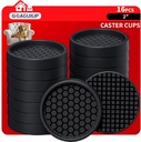 Non Slip Furniture Pads - 2" Anti Skid Caster Cups, 16PCS Round Furniture Coasters for Hardwood Floors, Anti Slide Furniture Cup Bed Couch Floor Protectors,Furniture Stoppers to Prevent Sliding(Black)