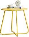 Modern Outdoor Side Tables, Patio Small Side Table, End Table for Garden Balcony Yard, Yellow