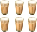 AnNafi Cutting Chai Glasses Set of 6 Small 100 ml Durable Tempered Clear Water Tumblers for Daily Use, Soda, Juice, Milk, Beverage, Juice Cocktails, Iced Glasses