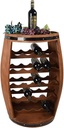 GZHENH Wine Barrels, Wine Rack Wine Wine Cellar Retro Wooden Barrel Shaped Wine Holder Locker Wine Table Decoration Ornaments, 2 Sizes (Color : Brown, Size : 42x55cm)