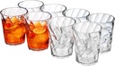 US Acrylic Optix Plastic Reusable Drinking Glasses (Set of 8) 14oz Rocks Cups in Clear | BPA-Free Tumblers, Made in USA | Top-Rack Dishwasher Safe