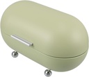 Zerodeko Retro Bread Box Organizer for Kitchen Counter Multi-use Storage Container for Bread Snacks and Masks Vintage Design Storage Bin Avocado
