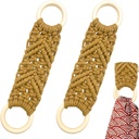 2Pcs Hand Woven Towel Storage Rack, Kitchen Dish Towel Holder, Crochet Towel Holder Rings for Hanging Kitchen Towels