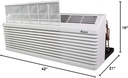 J-Series PTAC Model PTC153J35AXXX- 15000 BTU 3.5 Kw Wall Mounted Air Conditioner and Heater Combo for Hotel, Motel, Apartment, Sunroom, and Garage. DSA02NO thermostat, and WS900QW.