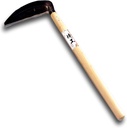 KAKURI Japanese Weeding Sickle Long Handle (Medium-Length) 20", Heavy Duty Hand-Forged Japanese Carbon Steel Blade for Tough Weeds, Made in Japan