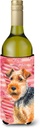 Caroline's Treasures BB9787LITERK Welsh Terrier Love Wine Bottle Hugger, Red Bottle Cooler Sleeve Hugger Machine Washable Collapsible Insulator Beverage Insulated Holder