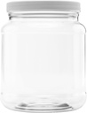 5lb, 57 Ounce Plastic Jar with 110/400 Leak Proof Seal Lid - Food Grade and BPA Free (57oz, 1pk)