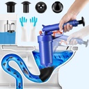 Toilet Plunger High Pressure Air Drain Blaster Gun with Glove, 4 Suckers, Drains Clog Remover, Powerful Drain Unclogger Sink Plunger Plumbing Tools, Plungers for Bathroom Sink Floor Kitchen Clogged