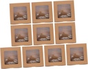 10pcs Creative Window Cupcake and Cookie Packaging Boxes Brown Kraft Dessert Containers for Weddings Birthdays and Special Occasions for Showcasing and Sharing Treats